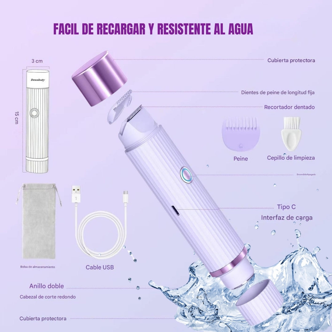 GlowSkin™ Depiladora Multifuncional resistente al agua doble cabezal