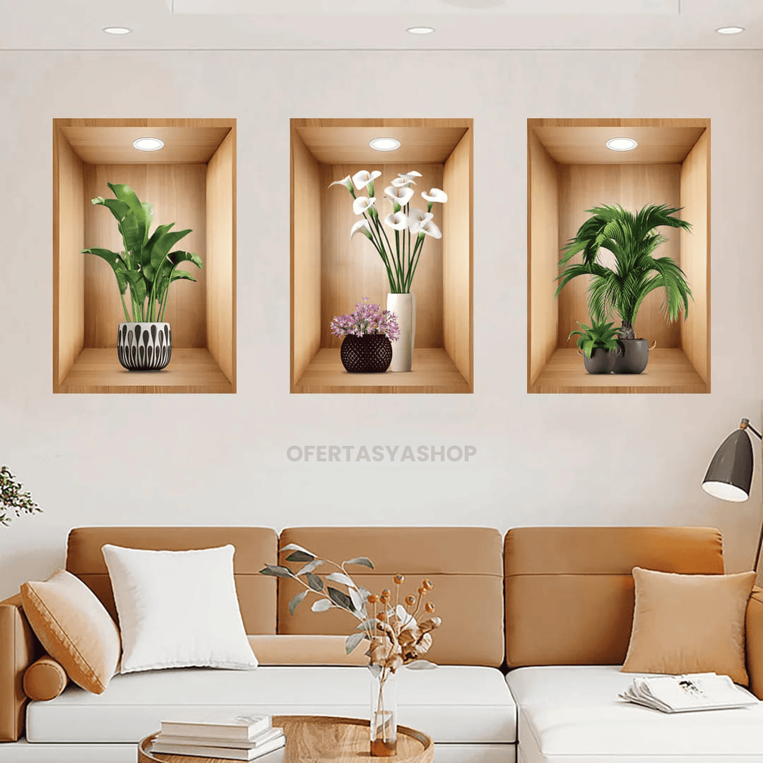 ARTPLANT 3D PEGATINAS DECORATIVAS - KIT 3 UND