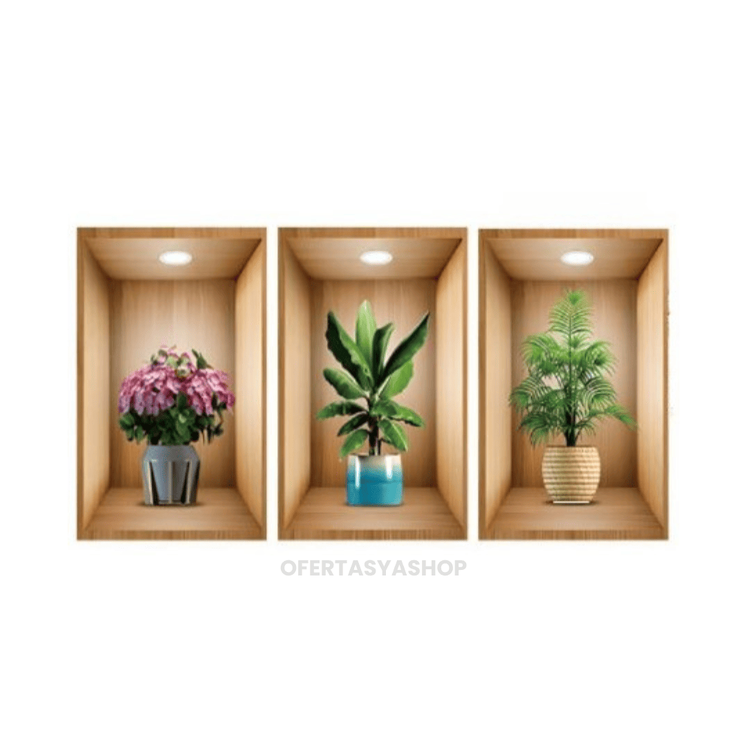 ARTPLANT 3D PEGATINAS DECORATIVAS - KIT 3 UND