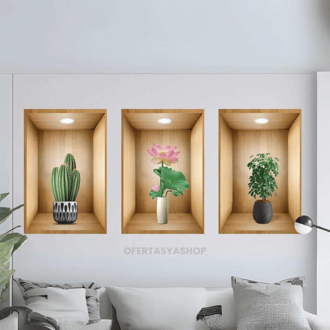 ARTPLANT 3D PEGATINAS DECORATIVAS - KIT 3 UND