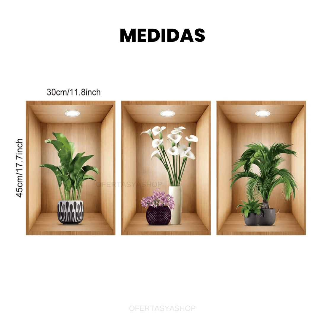 ARTPLANT 3D PEGATINAS DECORATIVAS
