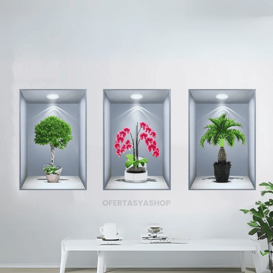 ARTPLANT 3D PEGATINAS DECORATIVAS - KIT 3 UND