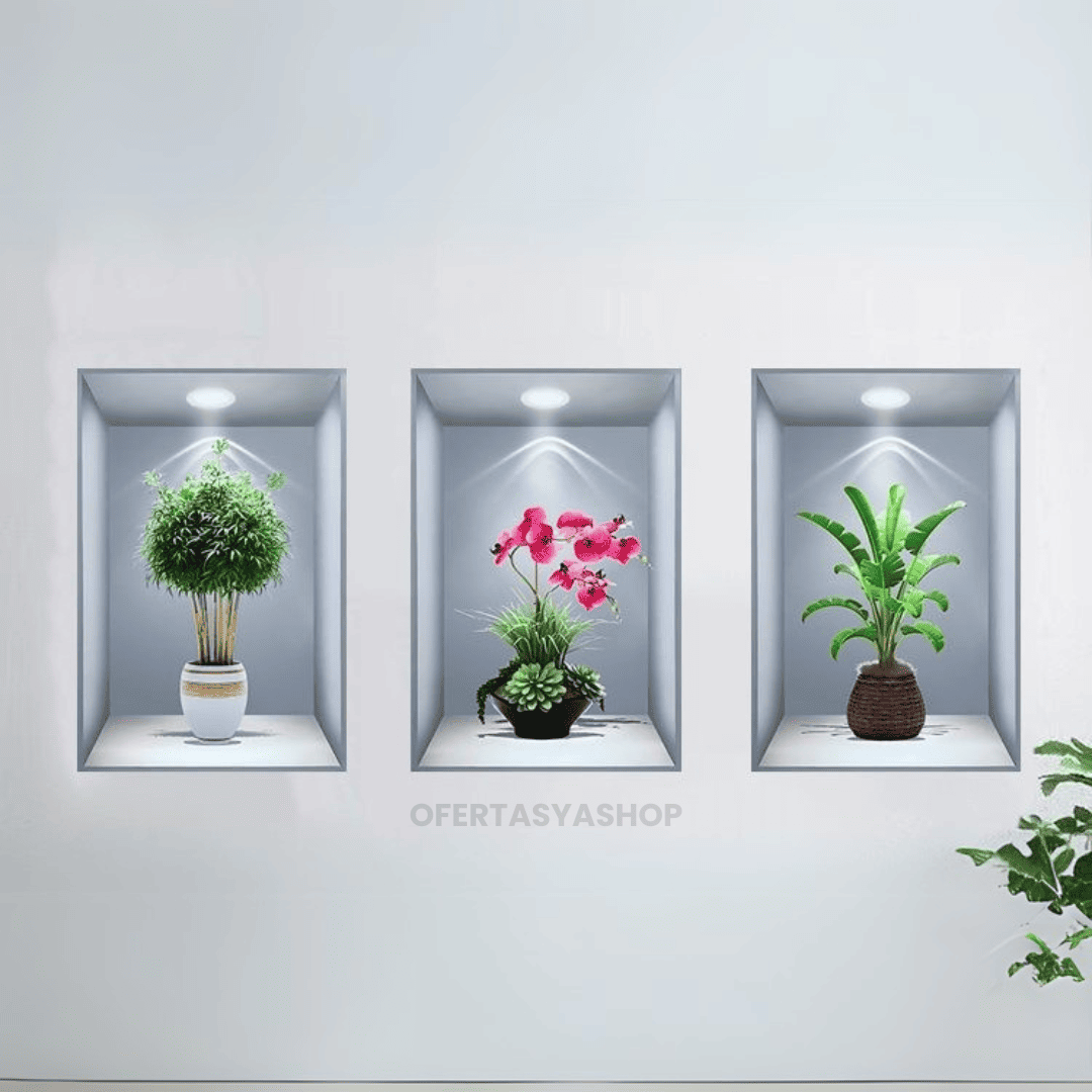 ARTPLANT 3D PEGATINAS DECORATIVAS - KIT 3 UND