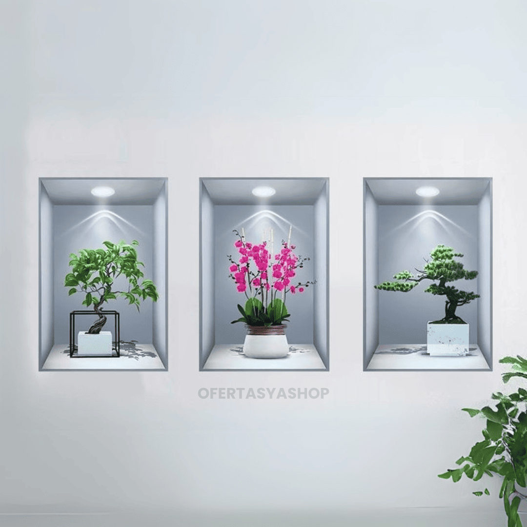 ARTPLANT 3D PEGATINAS DECORATIVAS - KIT 3 UND