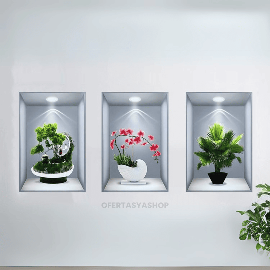 ARTPLANT 3D PEGATINAS DECORATIVAS - KIT 3 UND