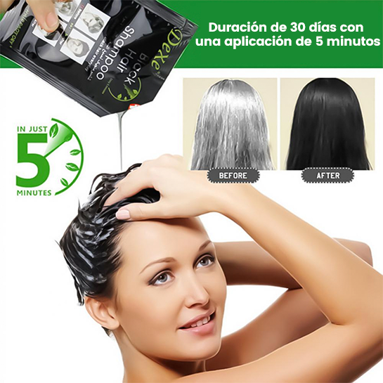 Shampoo Pinta Canas Negro BLACK HAIR™ Caja /10 Sobres - Envío Gratis