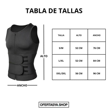 Chaleco Reductor Adelgazante De Neopreno Y Doble Apriete Para Hombre