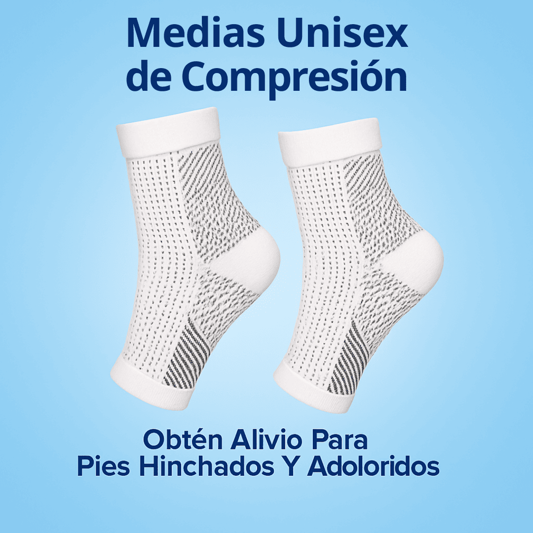 Medias Unisex De Compresión - Obtén Alivio Instantáneo De Pies Hinchados Y Adoloridos
