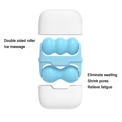 Ice Roller™ - Rodillo Facial de Doble Cabezal - Desinflama rostro con Terapia de Frío
